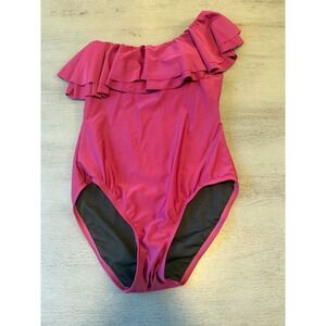 red one shoulder HILOR  one piece swimsuit size US 6